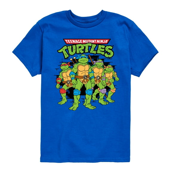 Teenage Mutant Ninja Turtles - Group Logo Brick Wall - Toddler & Youth Short Sleeve Graphic T-Shirt