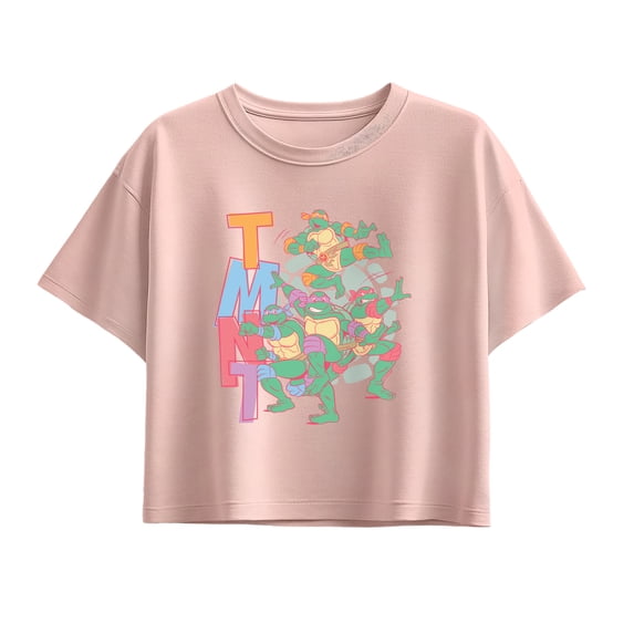 Teenage Mutant Ninja Turtles - Group Photo Girls' Short Sleeve Boxy Graphic T-Shirt