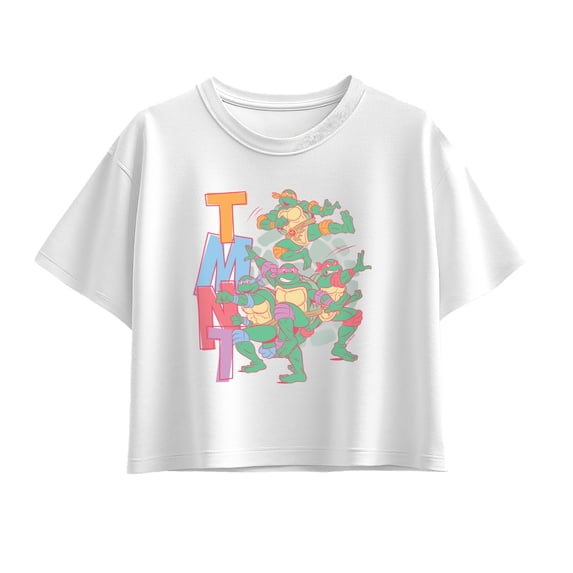 Teenage Mutant Ninja Turtles - Group Photo Girls' Short Sleeve Boxy Graphic T-Shirt
