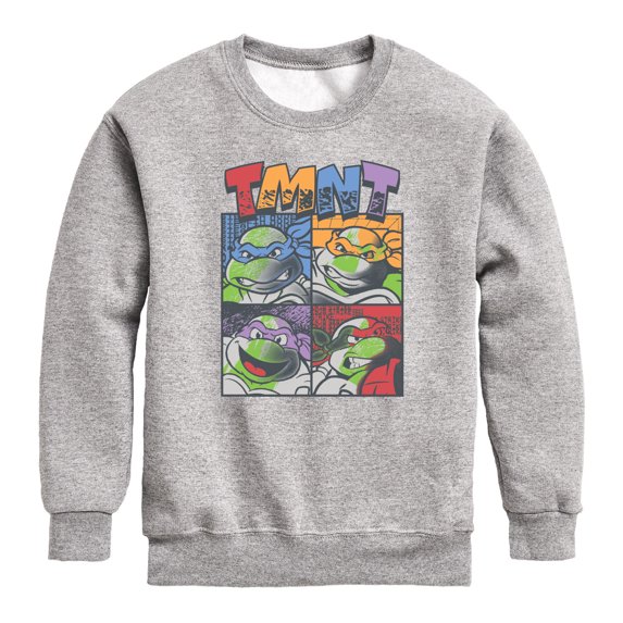 Teenage Mutant Ninja Turtles - Grunge Grid - Youth Boys Crew Fleece Sweatshirt