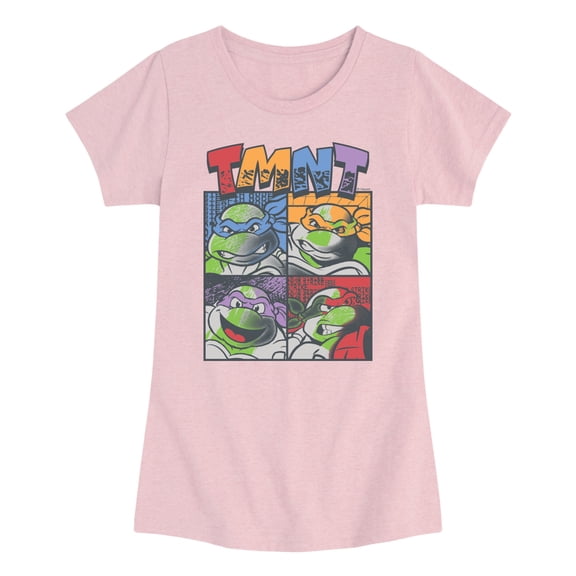 Teenage Mutant Ninja Turtles - Grunge Grid - Youth Girls Fitted Short Sleeve T-Shirt
