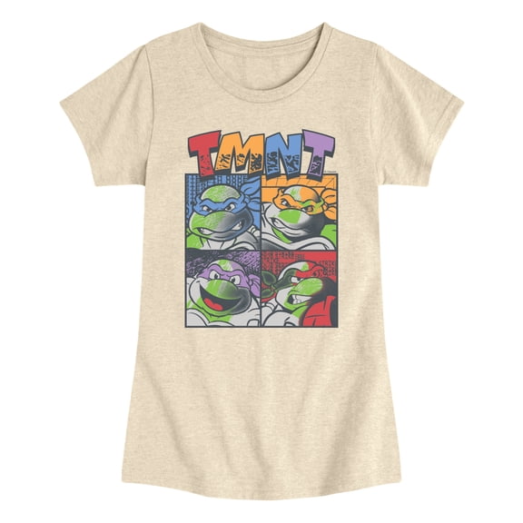 Teenage Mutant Ninja Turtles - Grunge Grid - Youth Girls Fitted Short Sleeve T-Shirt