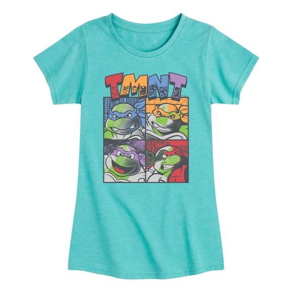 Teenage Mutant Ninja Turtles - Grunge Grid - Youth Girls Fitted Short Sleeve T-Shirt