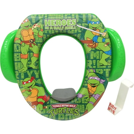 Teenage Mutant Ninja Turtles Soft Potty Training Seat for Toddlers with Hanging Hook, Fits Standard Toilets