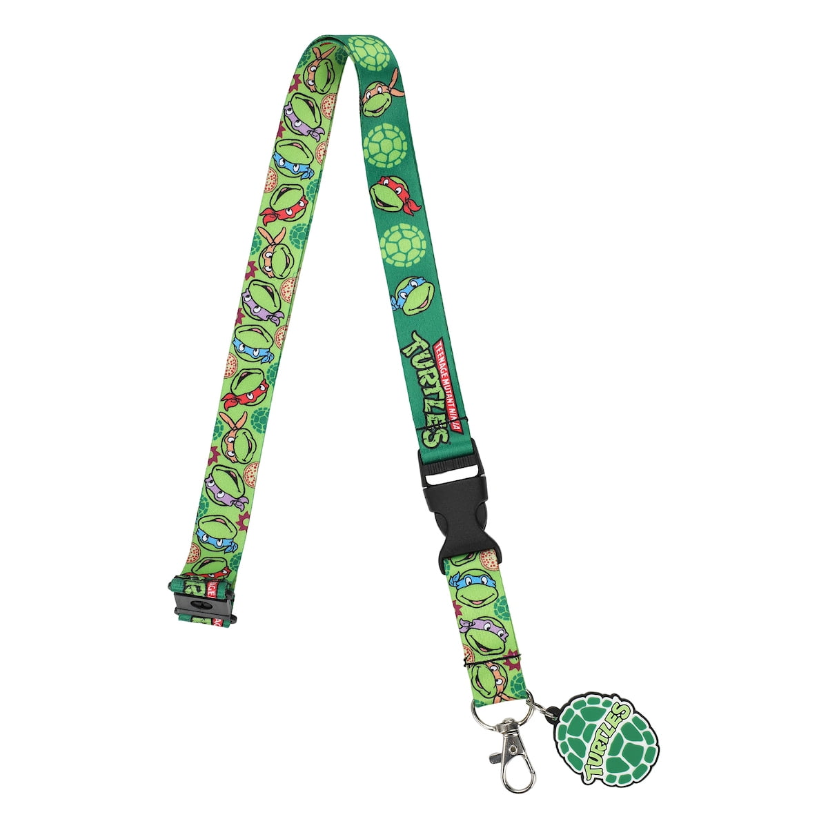 BIOWORLD Teenage Mutant Ninja Turtles Heroes in a Halfshell 22-Inch Lanyard With Shell Charm and Clear ID Sleeve