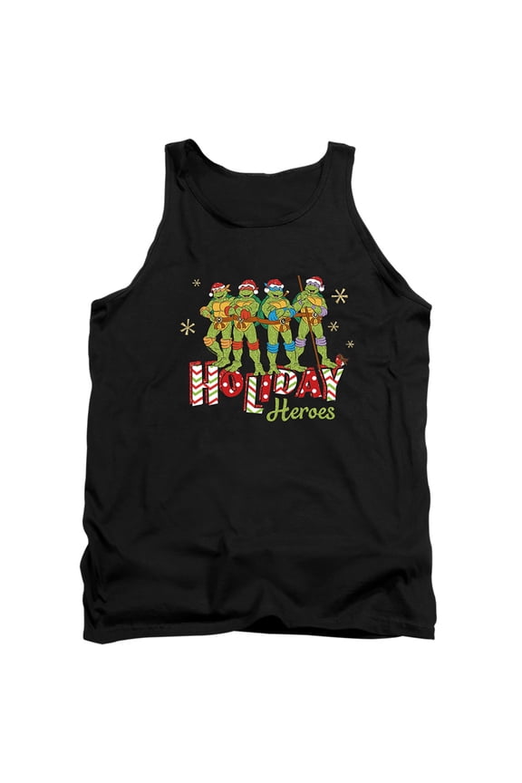 Teenage Mutant Ninja Turtles Holiday Heroes Christmas Shine Unisex Adult Tank Top,Black, Medium