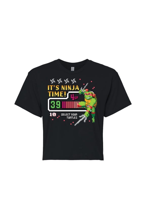 - Its Ninja Time Raph - Juniors Cropped Cotton Blend T-Shirt