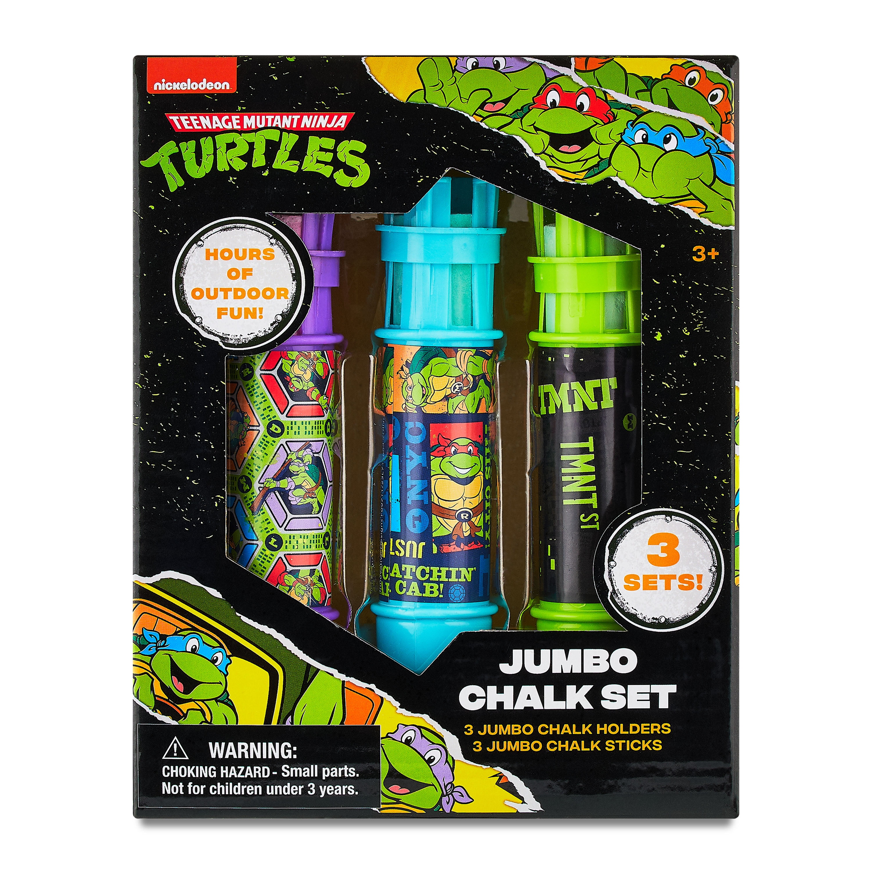 Teenage Mutant Ninja Turtles Jumbo Chalk Set, Includes 3 Chalk Holders