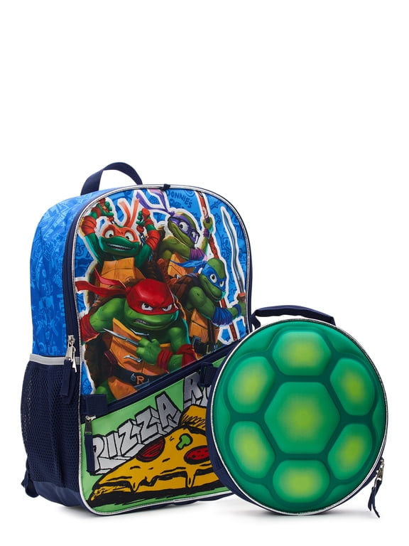 Teenage Mutant Ninja Turtles Kids Pizza 17 Backpack with Lunch Bag Set, 4-Piece