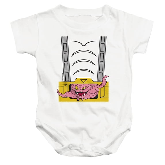 Teenage Mutant Ninja Turtles Krang Suit Unisex Infant Snap Suit for Baby, White, Small