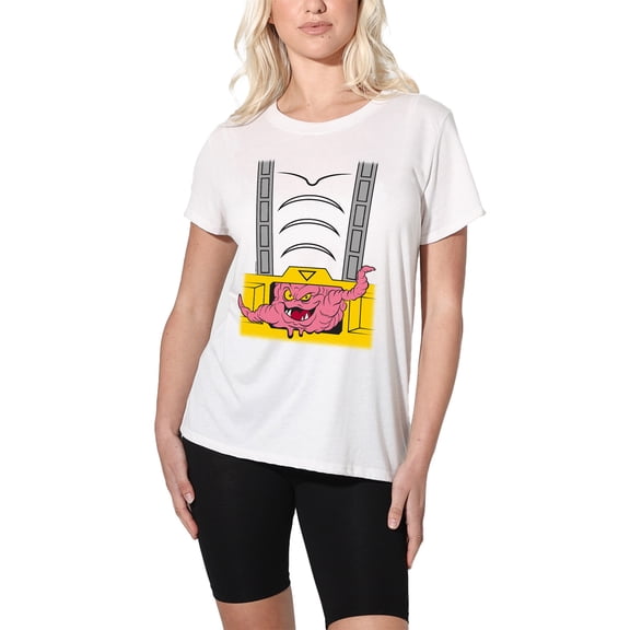 Teenage Mutant Ninja Turtles Krang Suit Women's Loose T-Shirt, White, 2X-Large