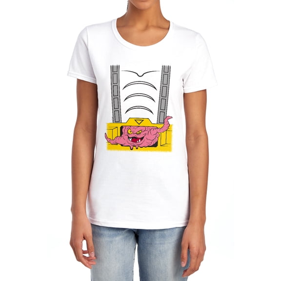 Teenage Mutant Ninja Turtles Krang Suit Women's T Shirt, White, Large