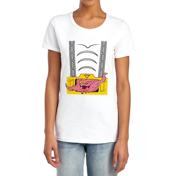 Teenage Mutant Ninja Turtles Krang Suit Women's T Shirt, White, X-Large