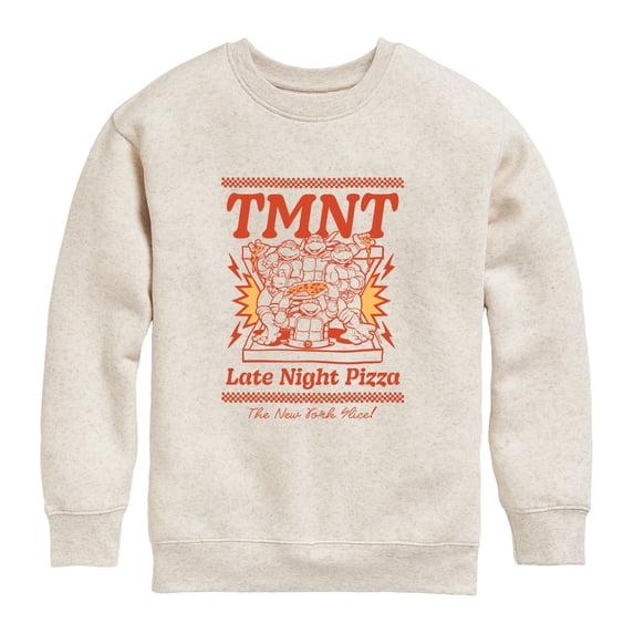Teenage Mutant Ninja Turtles - Late Night Pizza Graphic Long Sleeve Fleece Sweatshirt