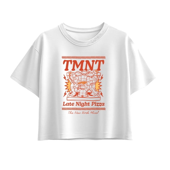 Teenage Mutant Ninja Turtles - Late Night Pizza Girls' Short Sleeve Boxy Graphic T-Shirt