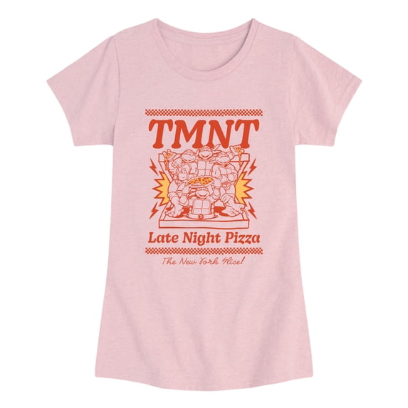 Teenage Mutant Ninja Turtles - Late Night Pizza - Youth Girls Fitted Short Sleeve T-Shirt