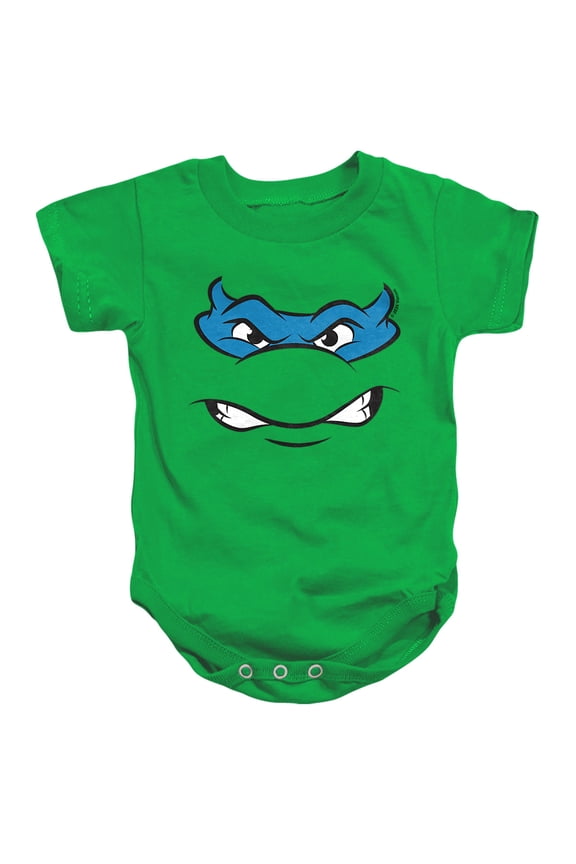 Teenage Mutant Ninja Turtles Leonardo Angry Unisex Infant Snap Suit for Baby, Kelly Green, Medium