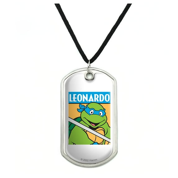 Teenage Mutant Ninja Turtles Leonardo Military Dog Tag Pendant Necklace with Cord