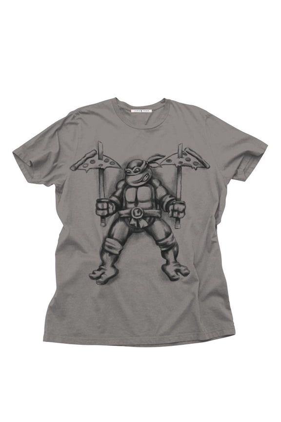 Teenage Mutant Ninja Turtles Leonardo Pizza Adult Dust Brown T-Shirt