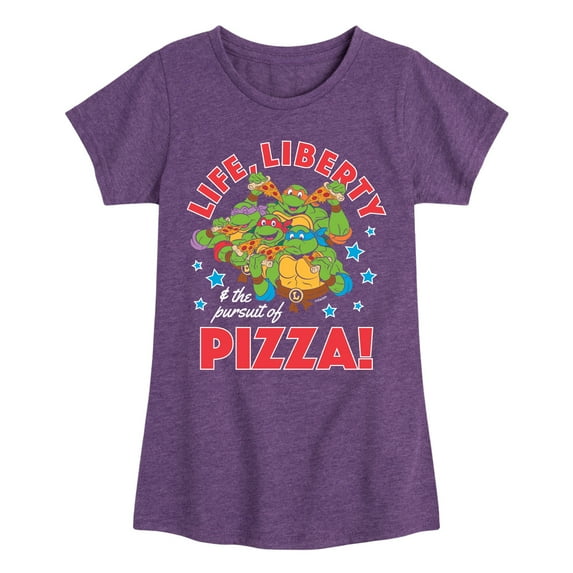 Teenage Mutant Ninja Turtles - Life Liberty Pursuit Of Pizza - Toddler & Youth Girls Short Sleeve Tee