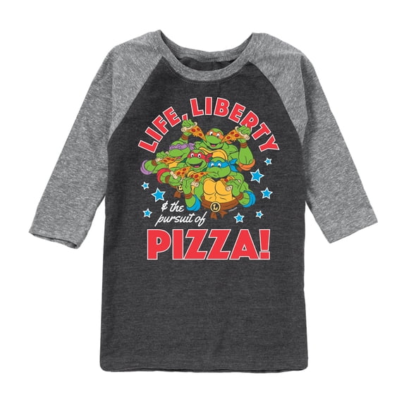 Teenage Mutant Ninja Turtles - Life Liberty Pursuit Of Pizza - Youth Raglan Tee