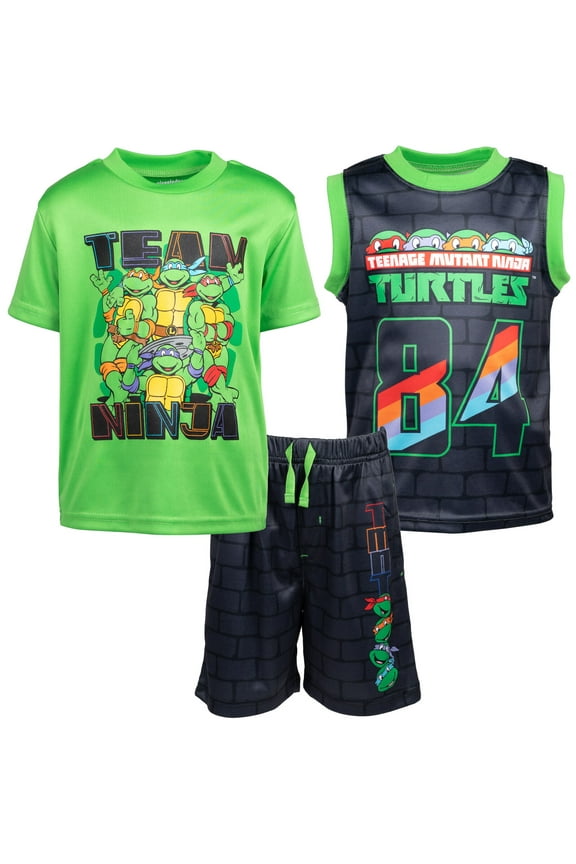 Little Boys T-Shirt Tank Top and Shorts 3 Piece Outfit Set Toddler to Big Kid