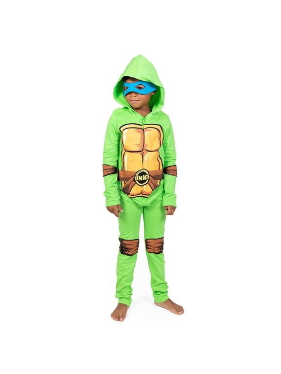 Little Kids' Boy or Girl Cosplay Hooded One Piece Set Turtle Green