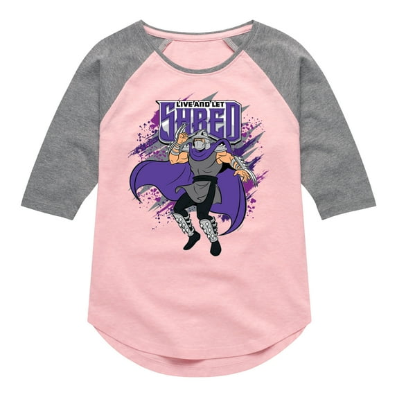 Teenage Mutant Ninja Turtles -Live And Let Shred - Toddler & Youth Girls Raglan Graphic T-Shirt