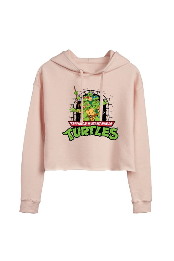 - Logo Character Group - Juniors Cropped Pullover Hoodie