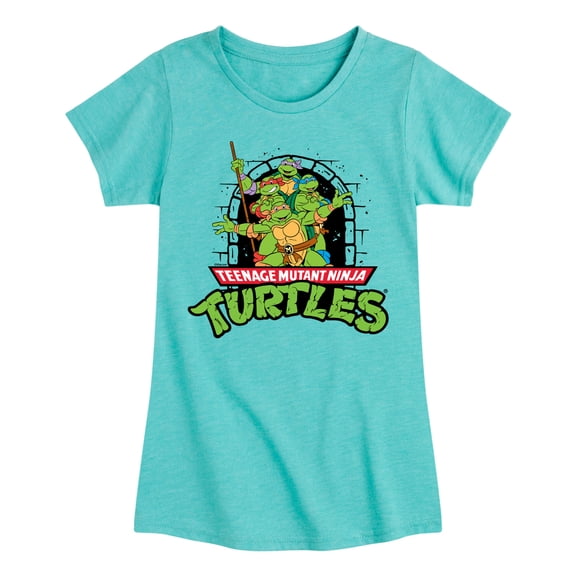 Teenage Mutant Ninja Turtles - Logo Character Group - Toddler & Youth Girls Short Sleeve Graphic T-Shirt