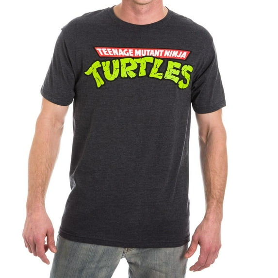 Teenage Mutant Ninja Turtles Logo Men's Gray Washed T-Shirt-Large