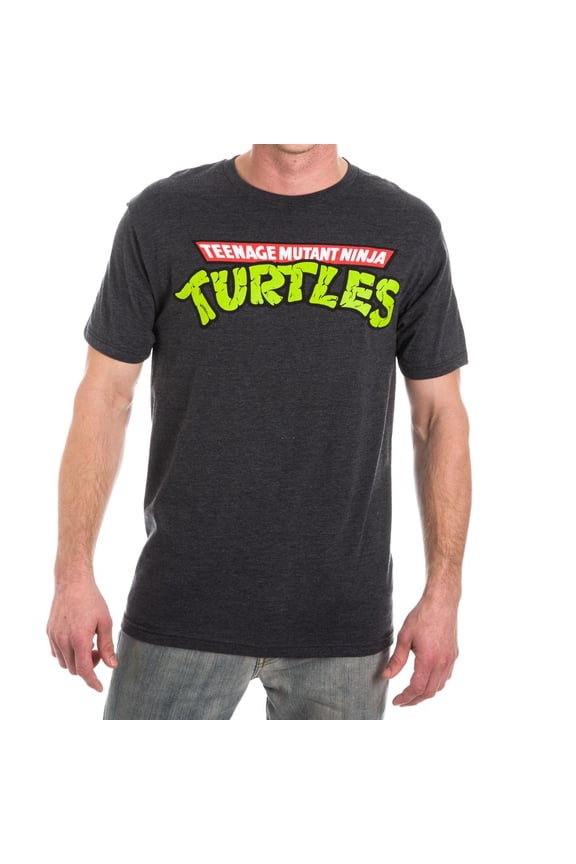 Teenage Mutant Ninja Turtles Logo Men's Gray Washed T-Shirt-XX-Large