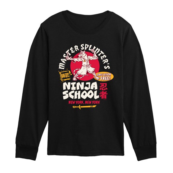 Teenage Mutant Ninja Turtles - Master Splinters Ninja School - Youth Boys Long Sleeve Graphic T-Shirt