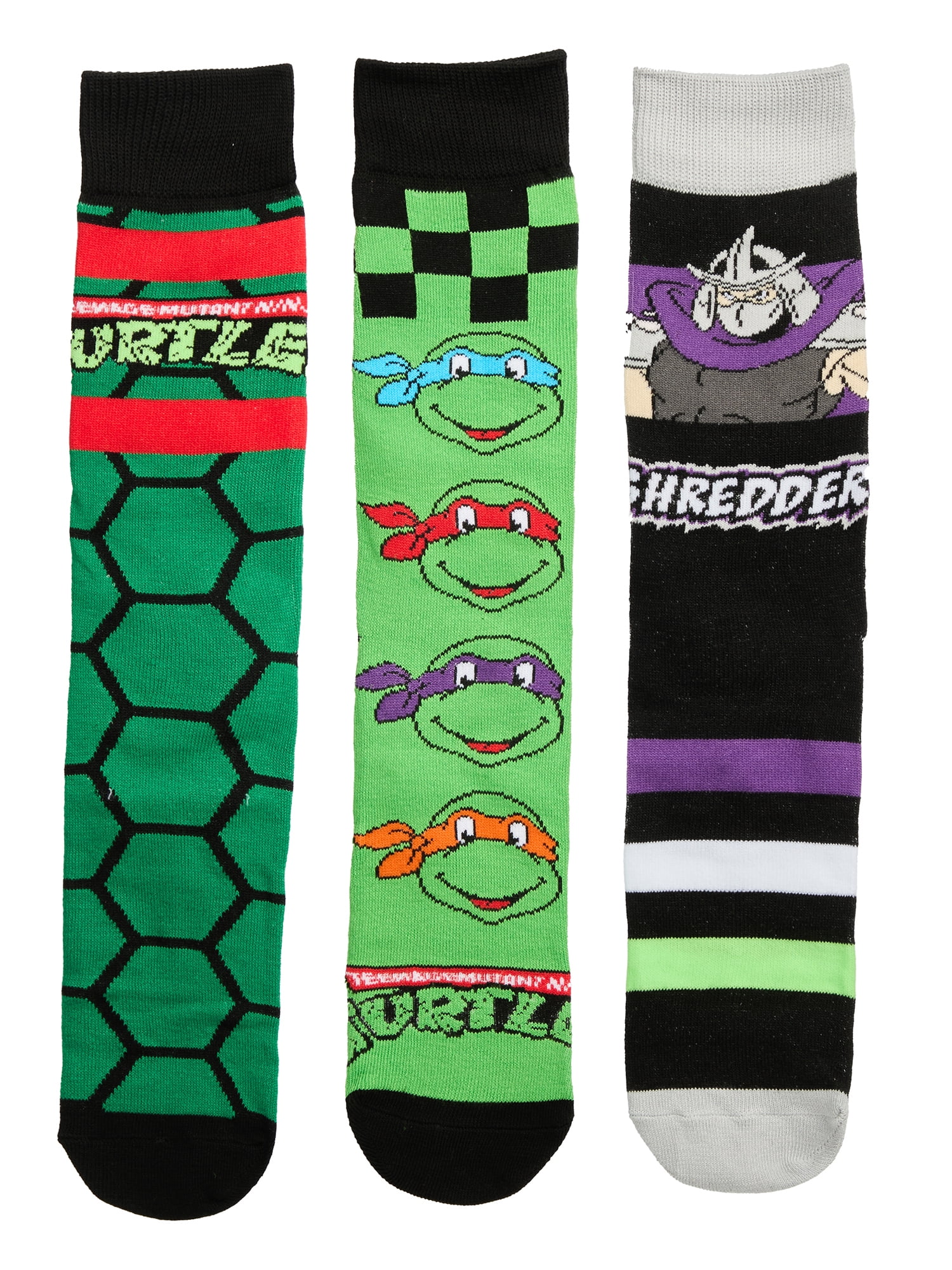 Teenage Mutant Ninja Turtles Men's Crew Socks, 3-Pack