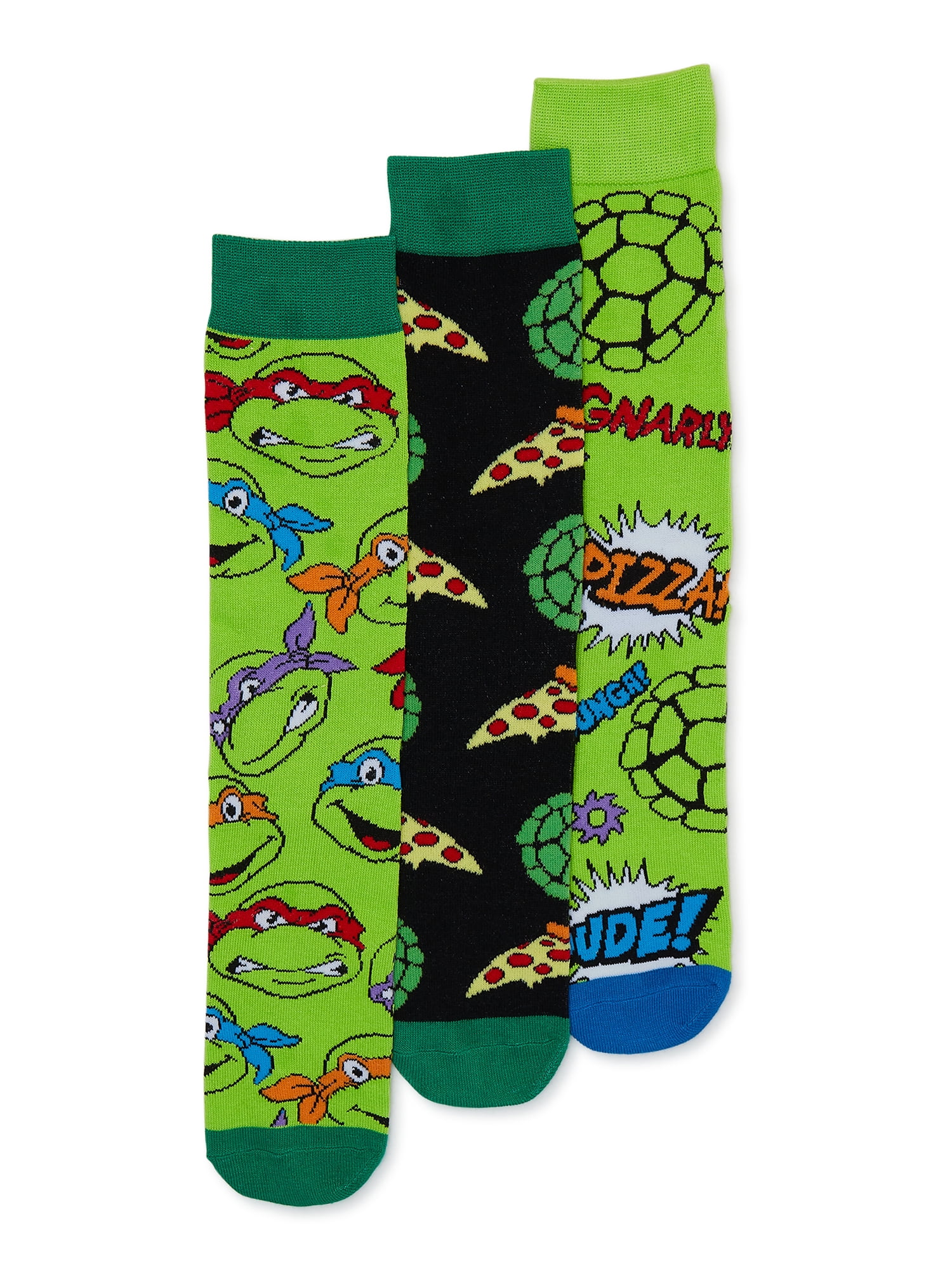 Teenage Mutant Ninja Turtles Men's Graphic Crew Socks, 3-Pack