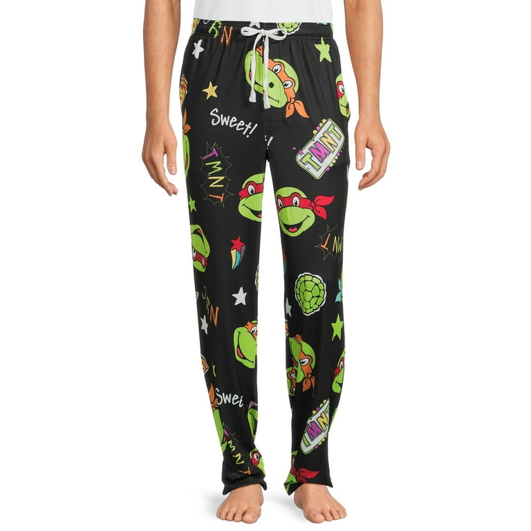 Teenage Mutant Ninja Turtles Mens Pajama Pants Medium Black Graphic Print