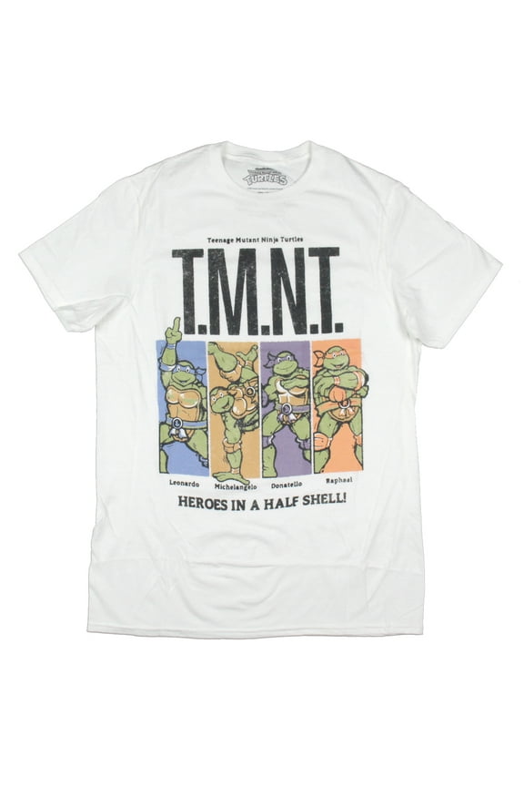Teenage Mutant Ninja Turtles Men's Heroes In a Half Shell Adult Short Sleeve Graphic Print T-Shirt