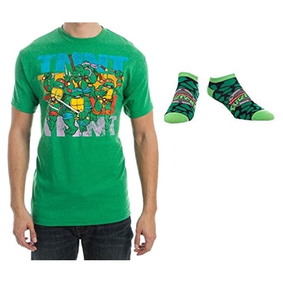 Teenage Mutant Ninja Turtles Men's Rampage Tee & 1 Pair Socks - 2 Piece Set (Small)