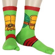 SEVEN TIMES SIX Teenage Mutant Ninja Turtles Men's Split Toe Adult Costume Mid-Calf Crew Socks Fits Sock Size 10-13