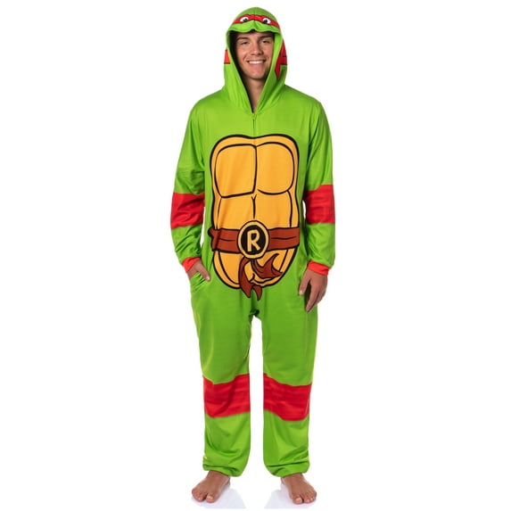 Teenage Mutant Ninja Turtles Mens' Adult Hooded Union Suit TMNT Character 1PC Costume Sleep Pajama Lounge