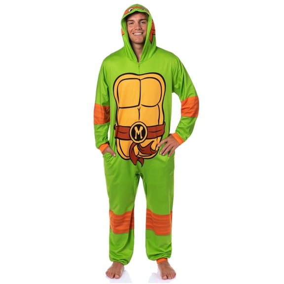 Teenage Mutant Ninja Turtles Mens' Adult Hooded Union Suit TMNT Character 1PC Costume Sleep Pajama Lounge