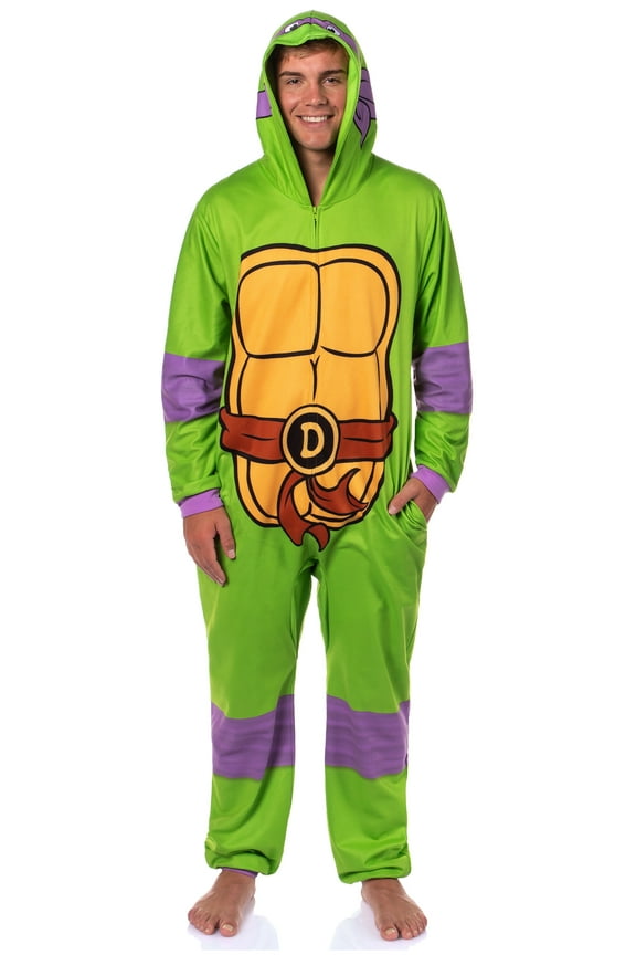 Teenage Mutant Ninja Turtles Mens' Adult Hooded Union Suit TMNT Character 1PC Costume Sleep Pajama Lounge