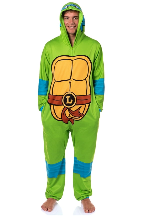 Teenage Mutant Ninja Turtles Mens' Adult Hooded Union Suit TMNT Character 1PC Costume Sleep Pajama Lounge