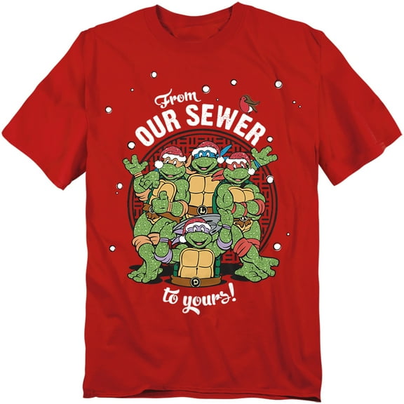 Teenage Mutant Ninja Turtles Merry Christmas From Our Sewer Unisex Adult T Shirt