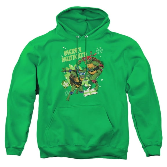 Teenage Mutant Ninja Turtles Merry Mutants Christmas Adult Pull-Over Hoodie, Kelly Green, Small