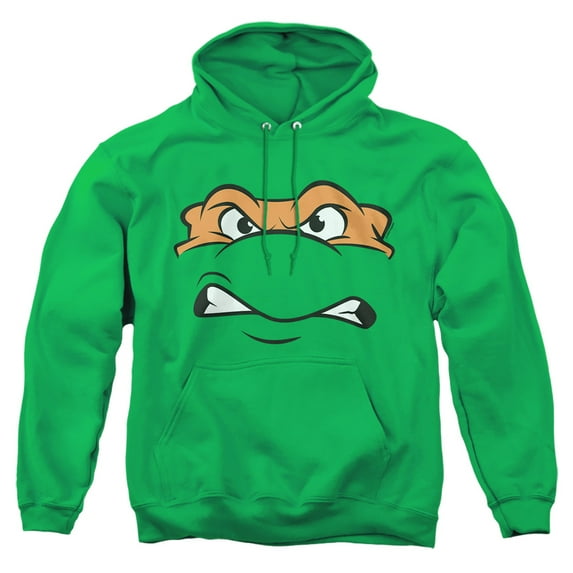 Teenage Mutant Ninja Turtles Michaelangelo Angry Adult Pull-Over Hoodie, Kelly Green, Small