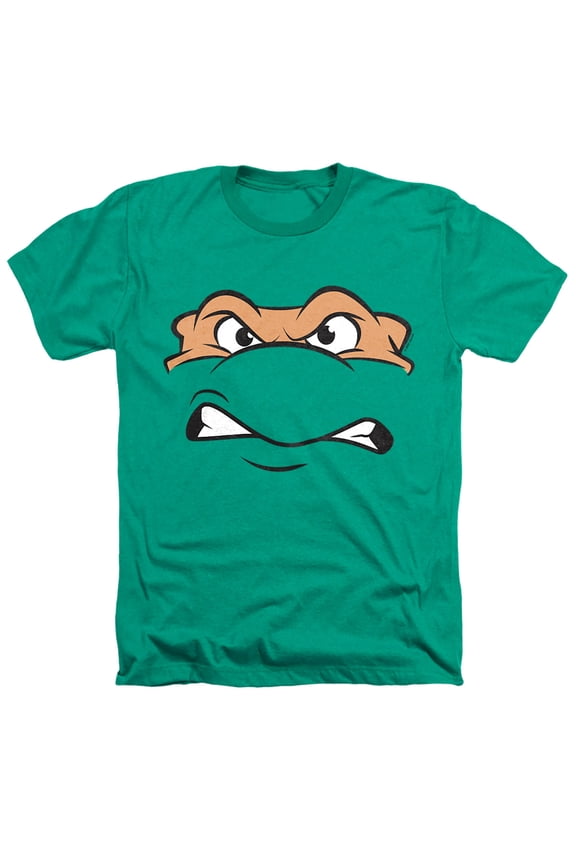 Michaelangelo Angry Unisex Adult Heather T Shirt, Kelly Green Heather, 2X-Large