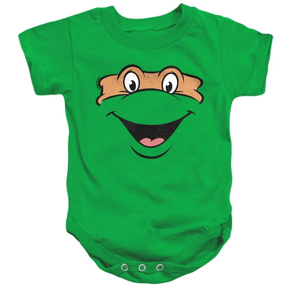 Teenage Mutant Ninja Turtles Michaelangelo Smile Unisex Infant Snap Suit for Baby, Kelly Green, Large
