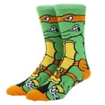 thumbnail image 1 of Teenage Mutant Ninja Turtles Michelangelo Animigos Men's Crew Socks, 1 of 5