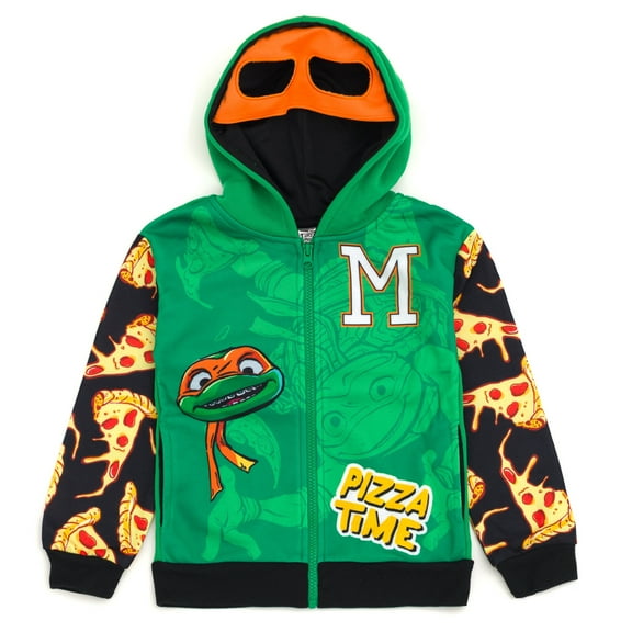 Teenage Mutant Ninja Turtles Michelangelo Fleece Zip Up Cosplay Hoodie Toddler to Big Kid